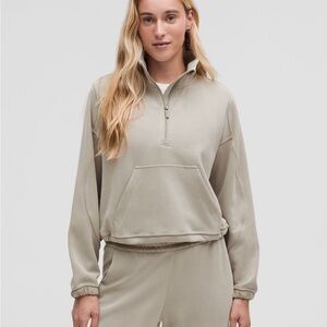 Lululemon Athletica Taupe Quarter-Zip Hoodie softstreme
